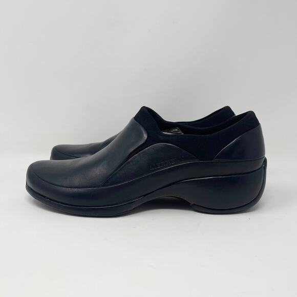 Merrell Spire Slip On Stretch Shoe Womens 10 Black Leather Comfort Wedge - Picture 4 of 8